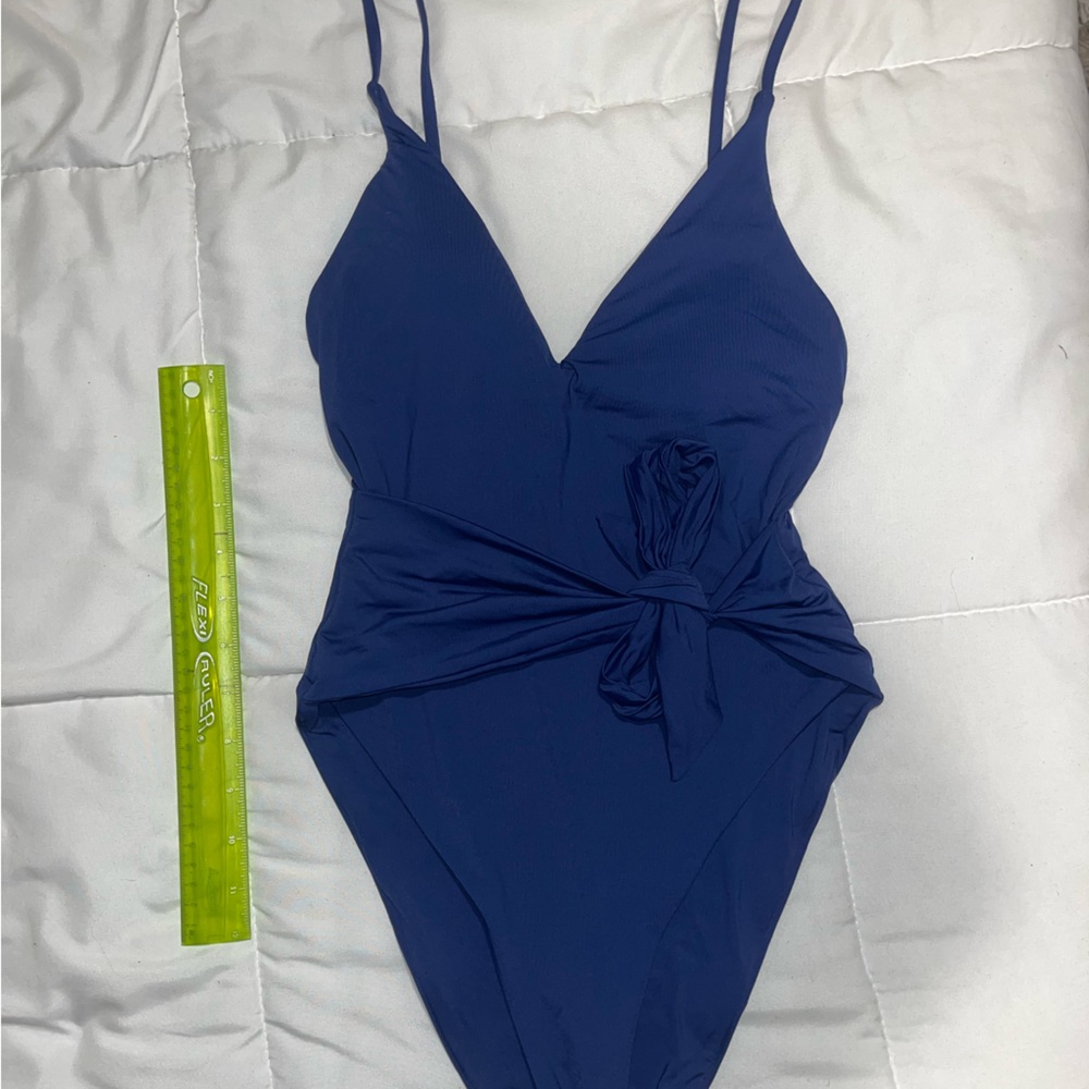 One piece navy blue bathing suit